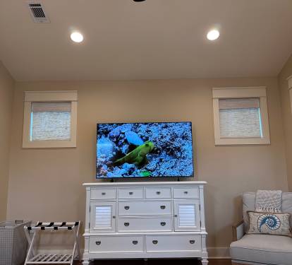 Master Bedroom Smart TV upgraded to 65 inches for your streaming enjoyment!