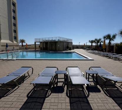Heated pool looking at the observation deck