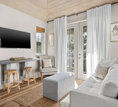 Sun-drenched living room made for slow mornings and easy nights