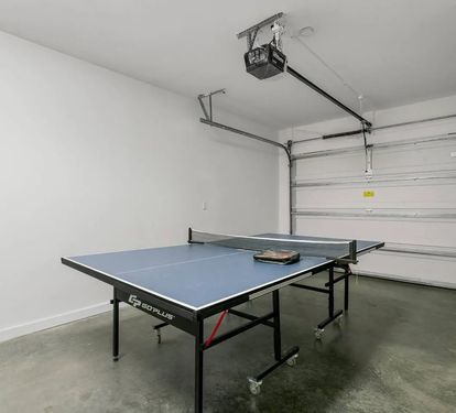 Game on! Ping pong in the garage, bragging rights included