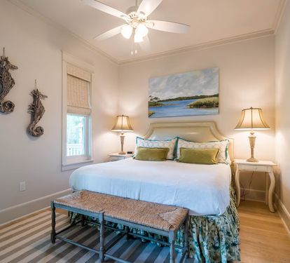 Each king suite features custom fabrics and orginal artwork.