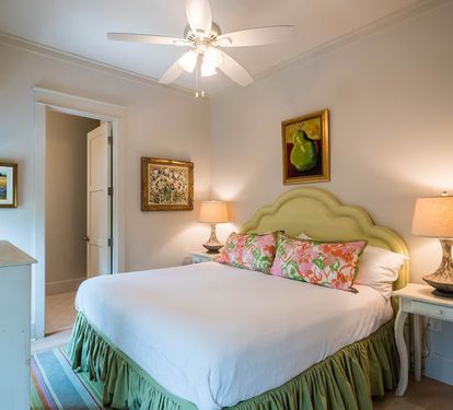 King suite #3 boasts en suite bath large closet and cutom bedding.