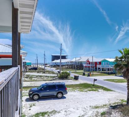 Public beach access at the end of street in front of home