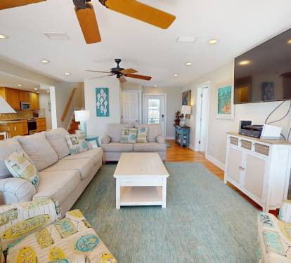 First floor living area with smart TV