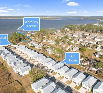 Distance From Our House to Pool and Bay Access