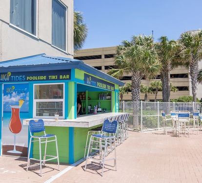 Tiki bar beside the east beachfront pool
