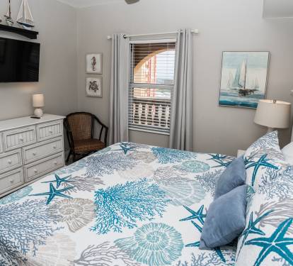 The second Bedroom Also Includes a Samsung Smart TV.    