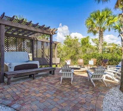 Private hot tub and fire pit