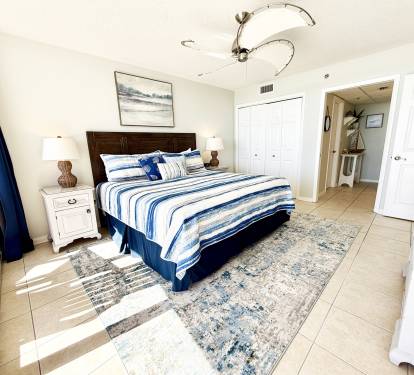 Bedroom with full closet