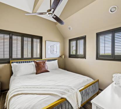 This 4th King bedroom is on the top floor across from the living areas.