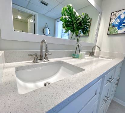 Updated vanity with dual sinks
