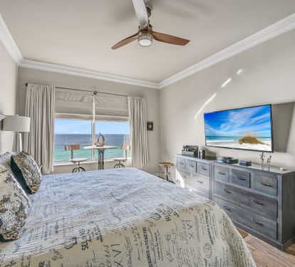 Master Bedroom with Gulf View and large LED TV...