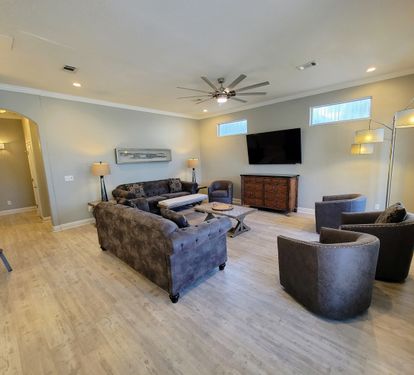 Open Living Room with 70in TV