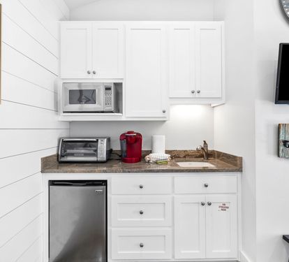 Convenient kitchenette - perfect for quick breakfasts, snacks, and morning coffee before heading to the beach.