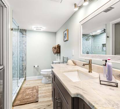 Main Level Full Bathroom and Laundry