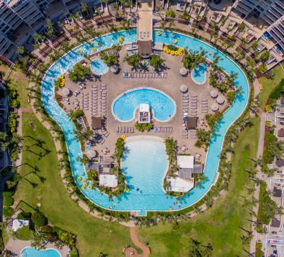 Lagoon-style pools winding through the resort for a true getaway feel.