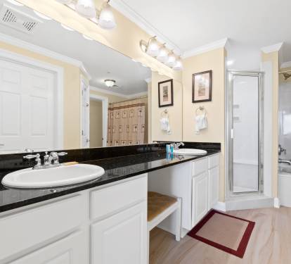 Master bathroom double sink