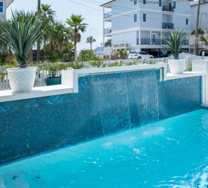 Waterfall in our private pool. 