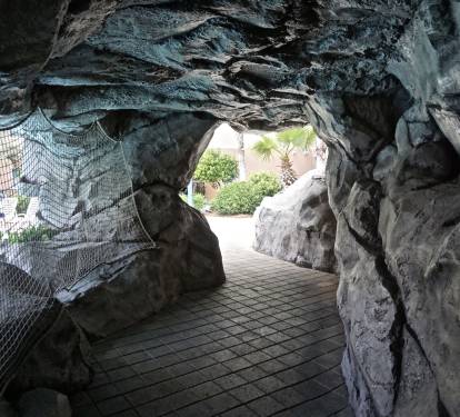 Fun Cave walkway to other side of pool. 