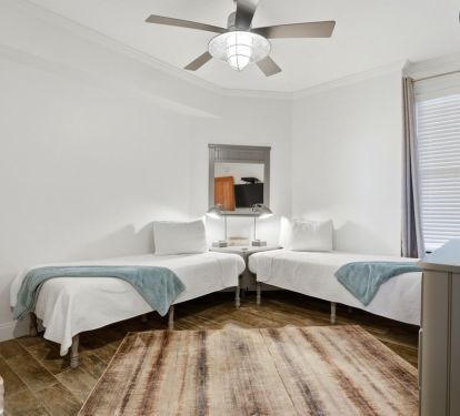 Twin room - such a fun space!  Adjacent to full hall bath.