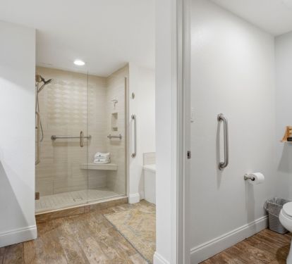 Master bath with separate shower and tub, dual sinks and water closet.