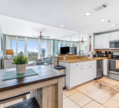 Kitchen area with gorgeous views
