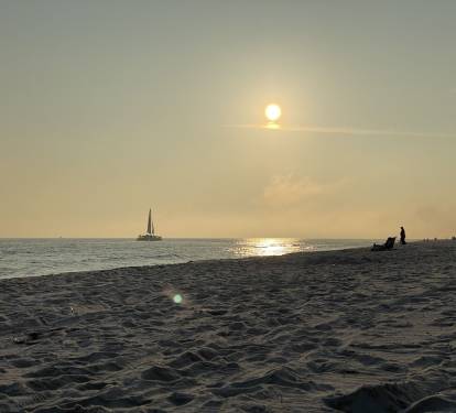 Sunset from the beach in December.