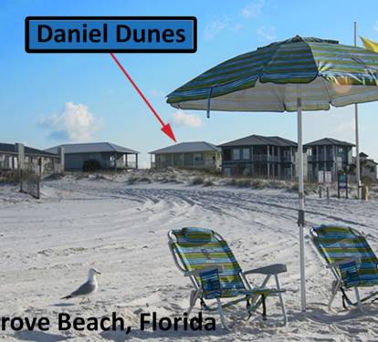 View of house from beach. House located on small gated cul-de-sac off a dead-end street