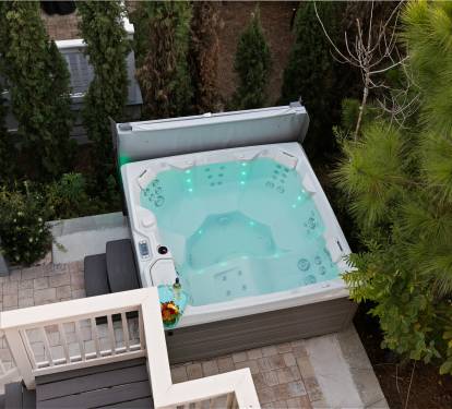 Birds eye view at the luxury hot tub.