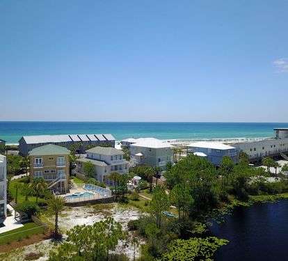 View from lake towards the beach. You get 2 great views from this home of the gulf and the lake!