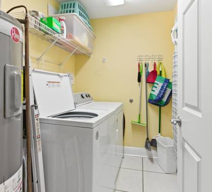 Our laundry room with full size washer and dryer is the best!