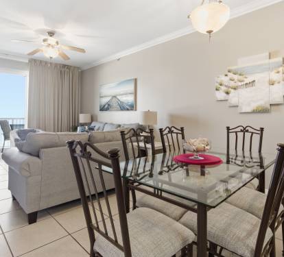 Open the drapes and enjoy dinner and the view!