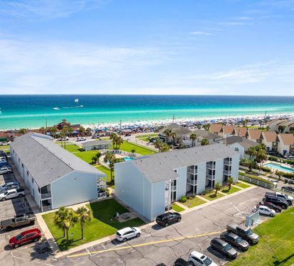 Exterior of our property.  The condo is on the 3rd floor far left, facing the ocean and private 