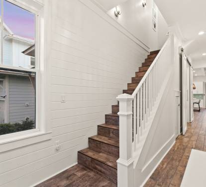 Stairs to the Upper Two King Master Bedrooms