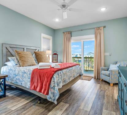 Upstairs King Bedroom Suite 3 with Full Balcony