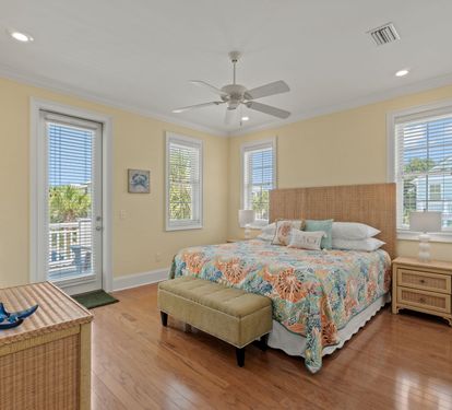 Upstairs King Bedroom with private balcony