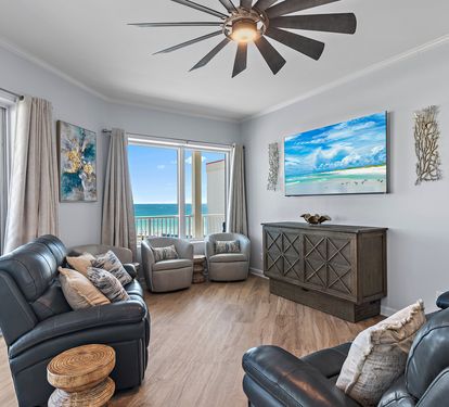 Queen Murphy bed in living room for additional sleeping