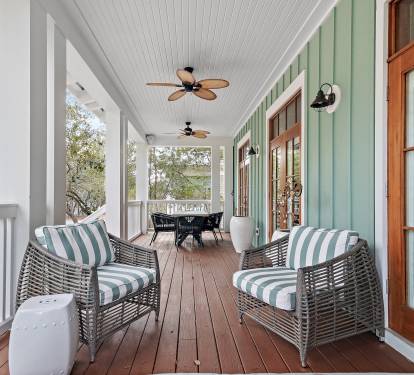 Relaxing front porch with swing
