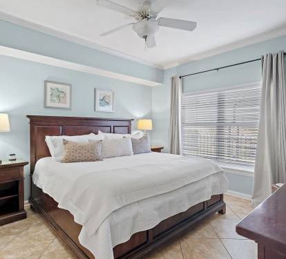 Primary King Bedroom with comfortable bedding to enjoy