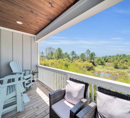 Grab your favorite beverage and take a seat in the tall Adirondack GLIDERs on the patio and watch for osprey & eagles in the sky, turtles & alligators in the wetlands, and beautiful sunsets in the evenings.