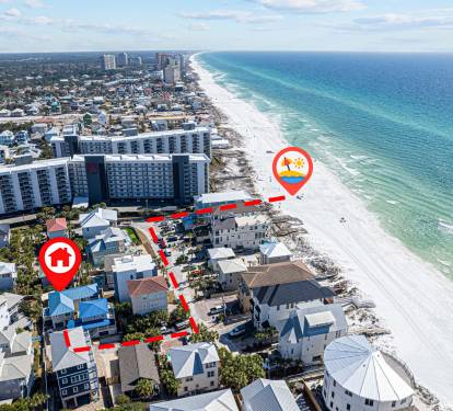 Just a quick 1-minute walk to the beach