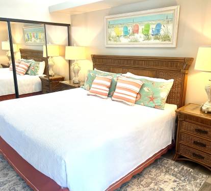 Primary bedroom with king size bed