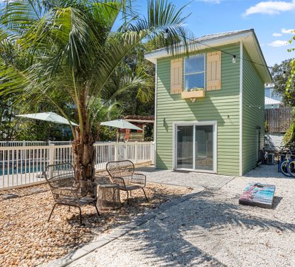 Area for cornhole or other outdoor games