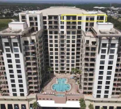 Takes up Half of the top floor with the expanse of the unit facing the ocean. 