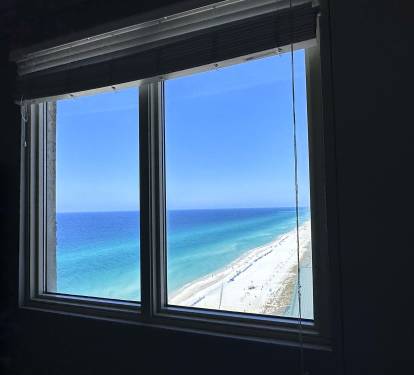 OCEANFRONT corner means both king bedrooms have a view!  Here's the Seahorse Suite ocean view