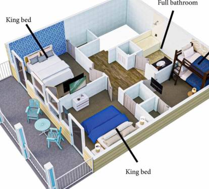Third level / bedrooms floor plan: