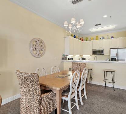 Dining table seats six