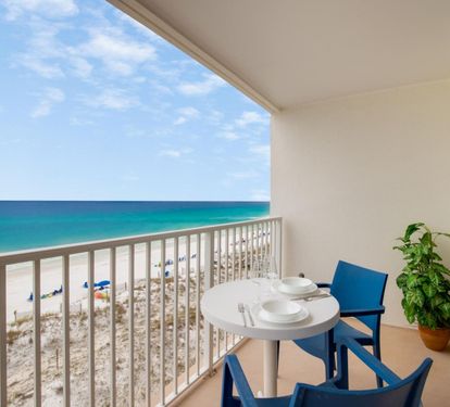 ?? "Morning Coffee with a View! Start your day with breakfast on the balcony, overlooking the emerald waters of Okaloosa Island. ??? #BeachfrontBliss #CoastalLiving