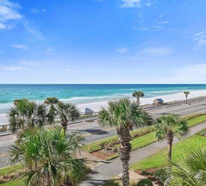 Palm trees and beautiful water.