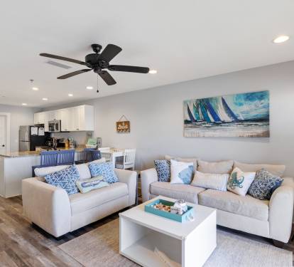 Cozy living room with sleeper sofa